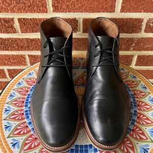 Johnston & Murphy Chukka Cap Toe Ankle Boot Mens 12M Black Leather 20-7537